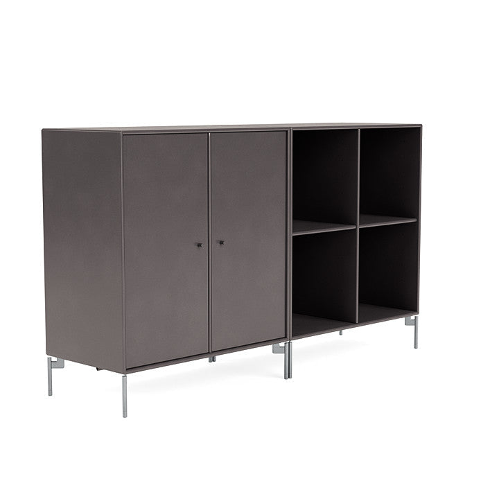 Montana coppia classica sideboard con gambe, caffè/matt chrome