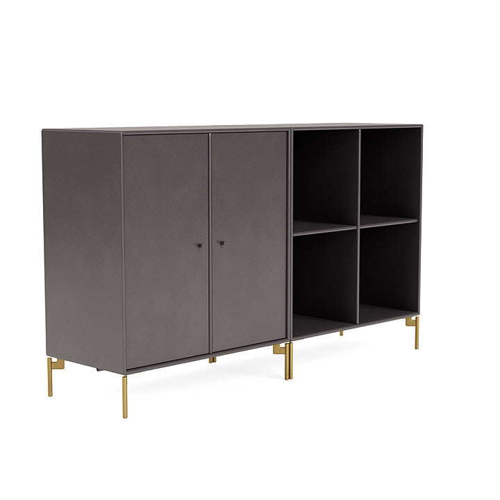 Coppia Montana Classic Sideboard con gambe, caffè/ottone