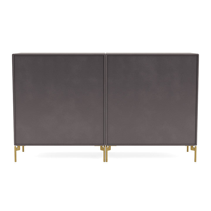 Coppia Montana Classic Sideboard con gambe, caffè/ottone