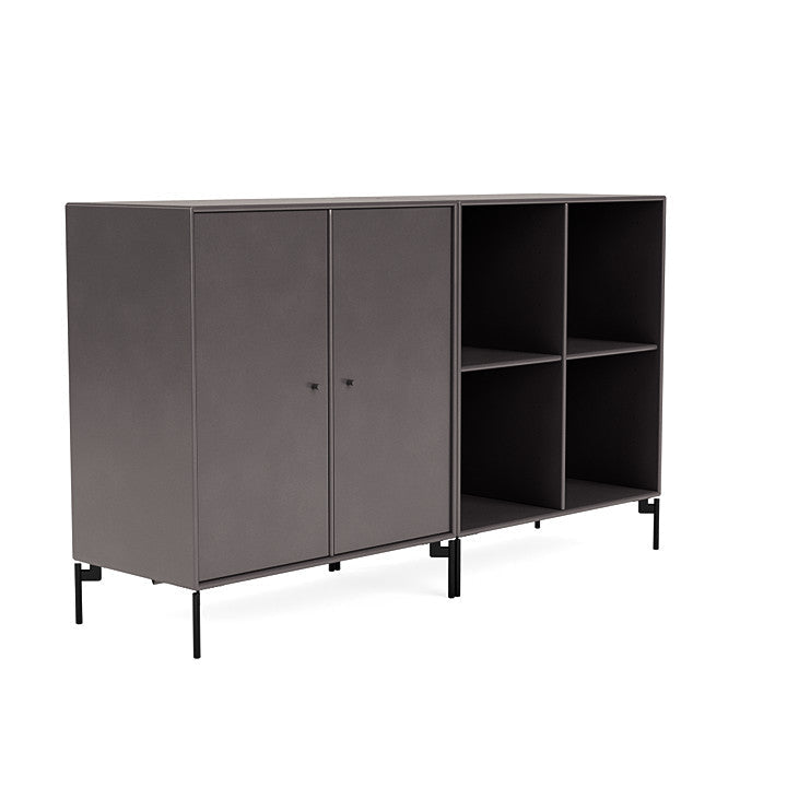 Coppia Montana Classic Sideboard con gambe, caffè/nero