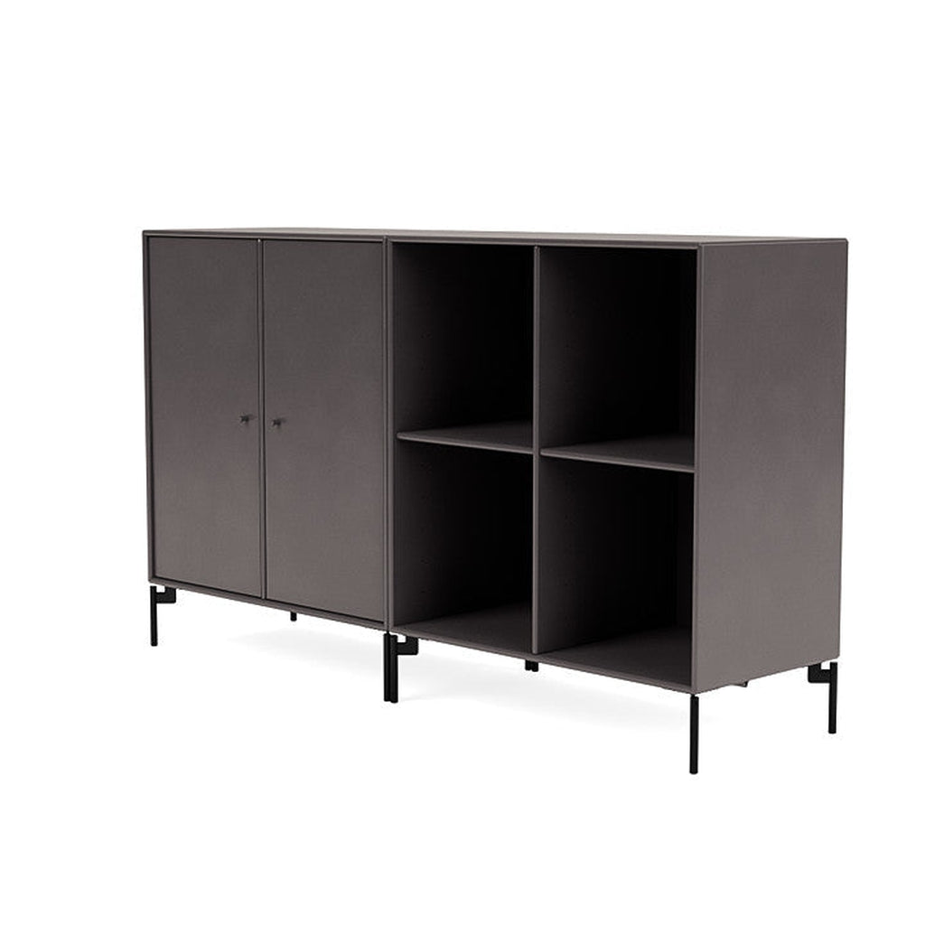 Montana Par Sideboard clásico con piernas, café/negro