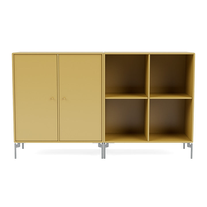 Coppia Montana Classic Sideboard con gambe, cumino/Matt Chrome