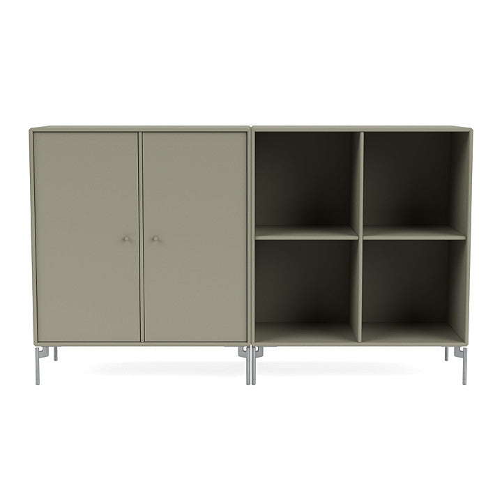 Montana coppia classica sideboard con gambe, finocchio/matt chrome