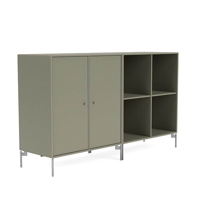 Montana Paar klassisches Sideboard mit Beinen, Fenchel/Matt Chrom