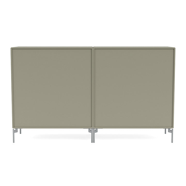 Montana Paar klassisches Sideboard mit Beinen, Fenchel/Matt Chrom