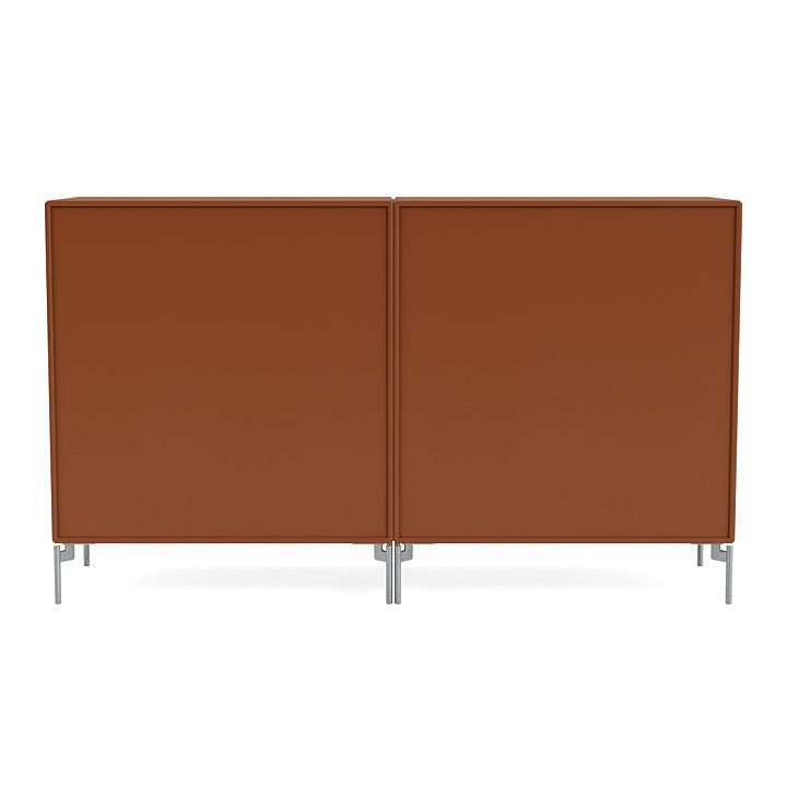 Montana Pair Classic Sideboard With Legs, Hazelnut/Matt Chrome