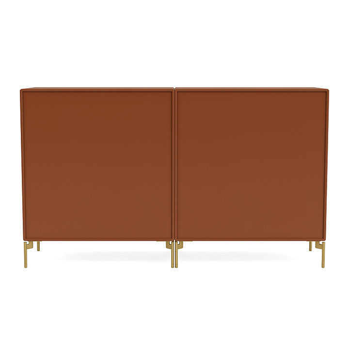 Coppia Montana Classic Sideboard con gambe, nocciola/ottone