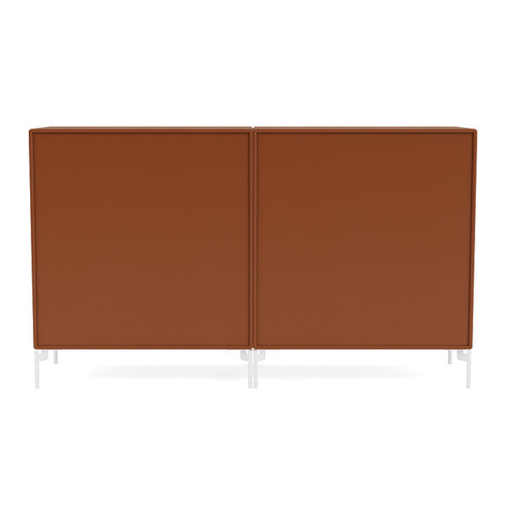 Montana coppia la classica sideboard con gambe, nocciola/neve bianca