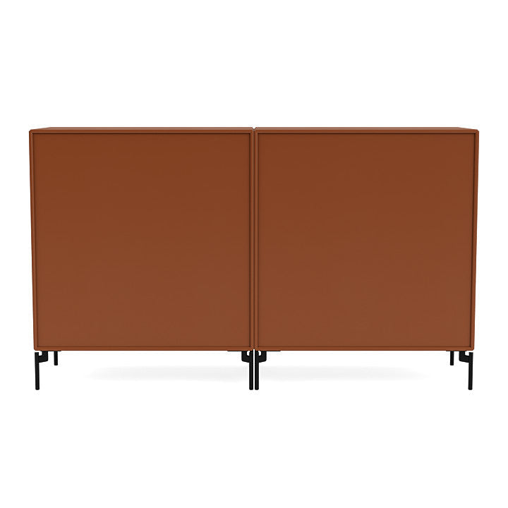 Montana Paar klassisches Sideboard mit Beinen, Haselnuss/Schwarz