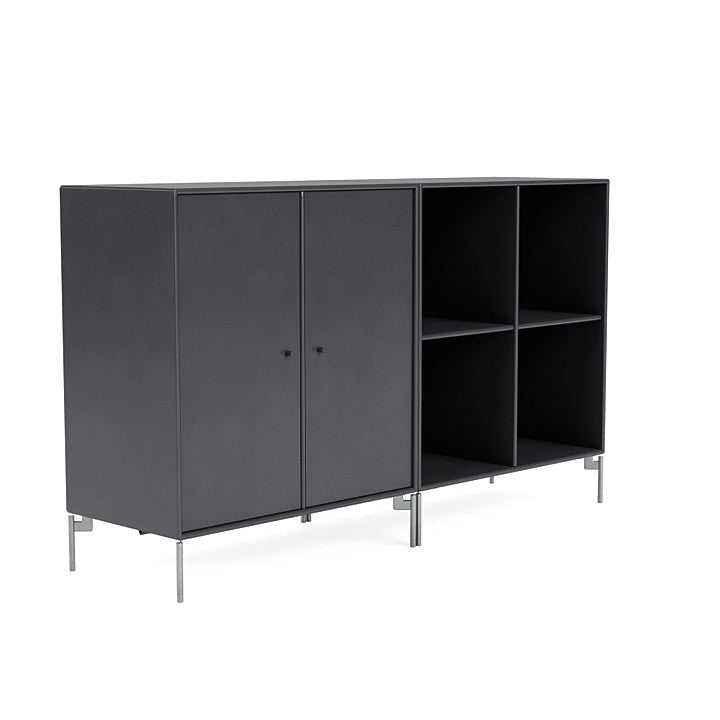 Montana coppia classica sideboard con gambe, carbonio/matt chrome