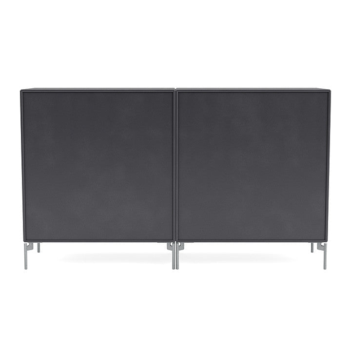 Montana coppia classica sideboard con gambe, carbonio/matt chrome