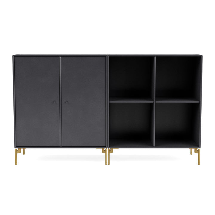 Montana coppia la classica sideboard con gambe, carbonio/ottone