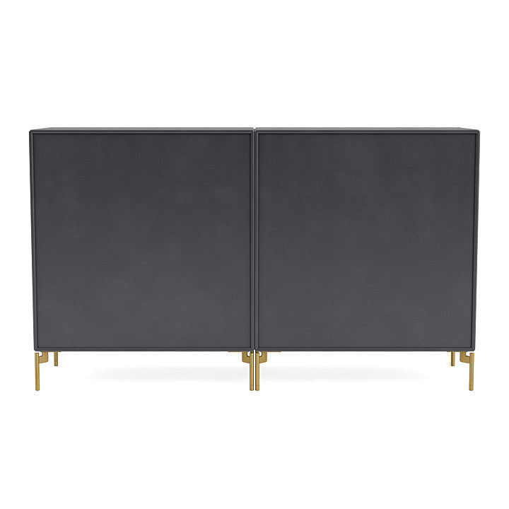 Montana Pair Classic Bookboard avec les jambes, noir en carbone / laiton