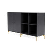 Montana Paar klassisches Sideboard mit Beinen, Carbonschwarz/Messing