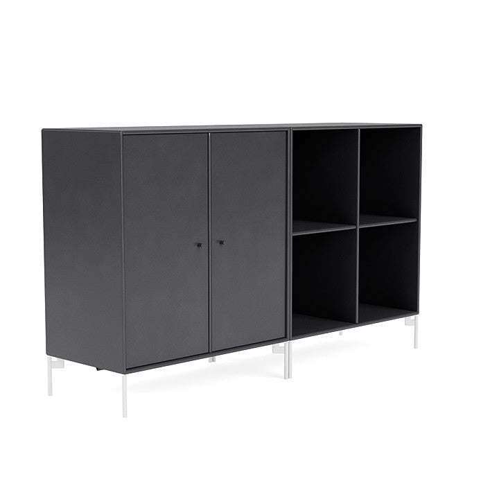 Montana coppia la classica sideboard con gambe, nero carbone/neve