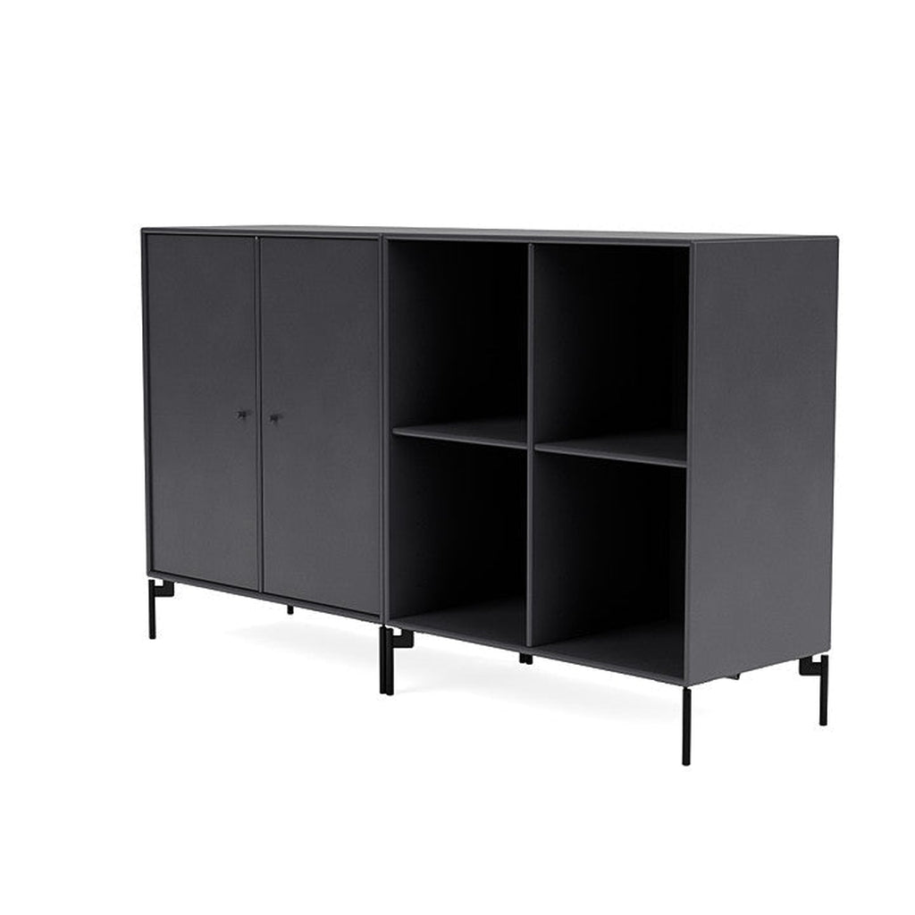 Montana Paar klassisches Sideboard mit Beinen, Carbonschwarz/Schwarz