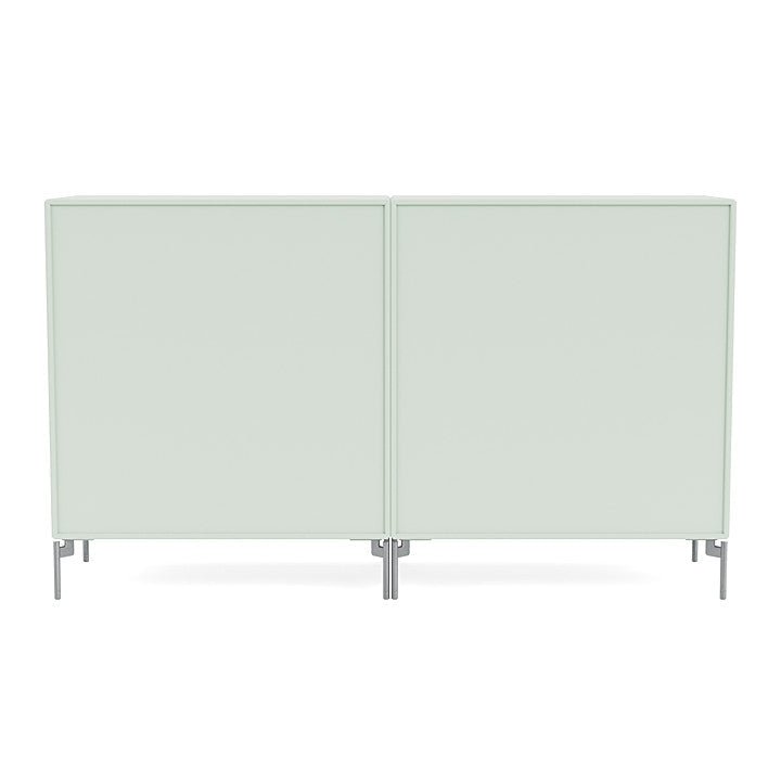 Montana coppia classica sideboard con gambe, nebbia/matt chrome