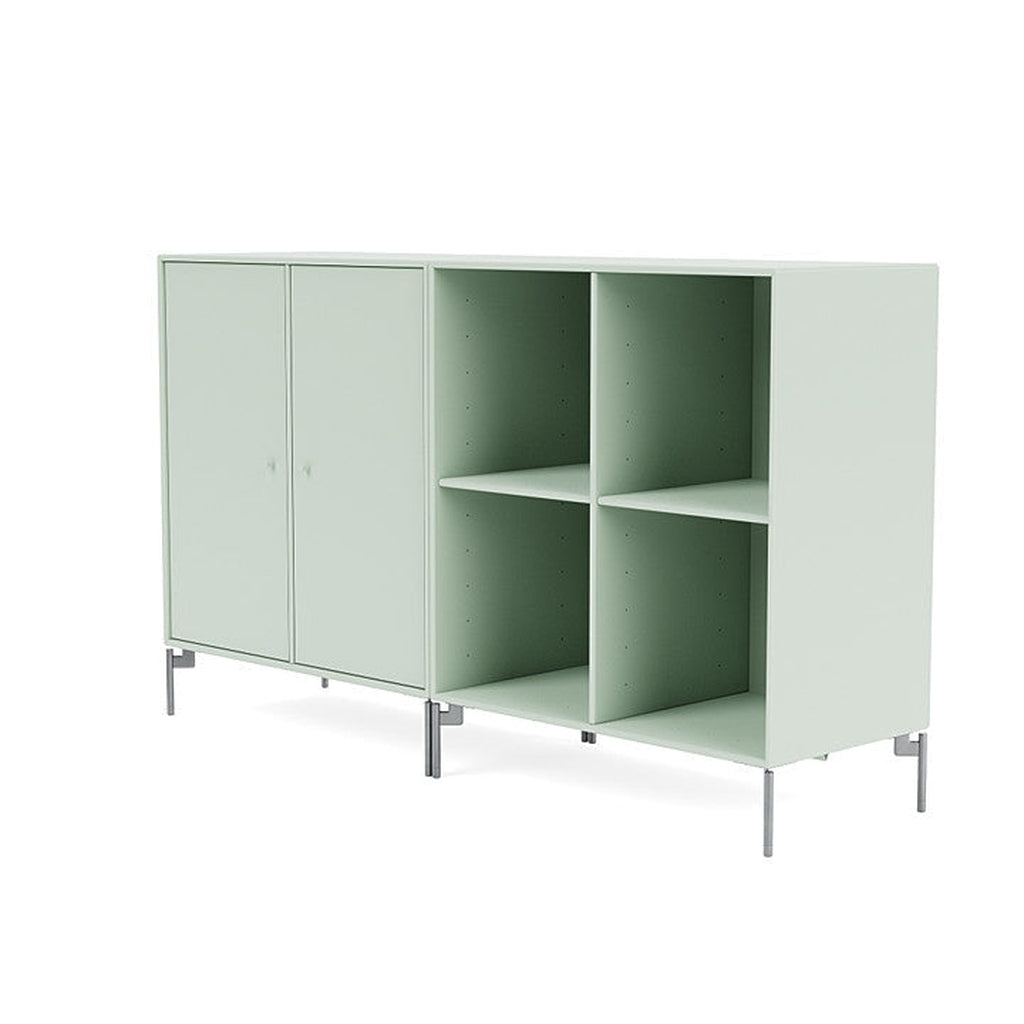 Montana coppia classica sideboard con gambe, nebbia/matt chrome