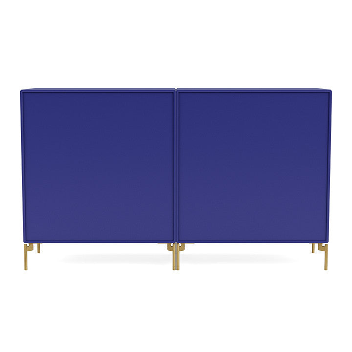 Montana Paar klassisches Sideboard mit Beinen, Monarch Blue/Messing