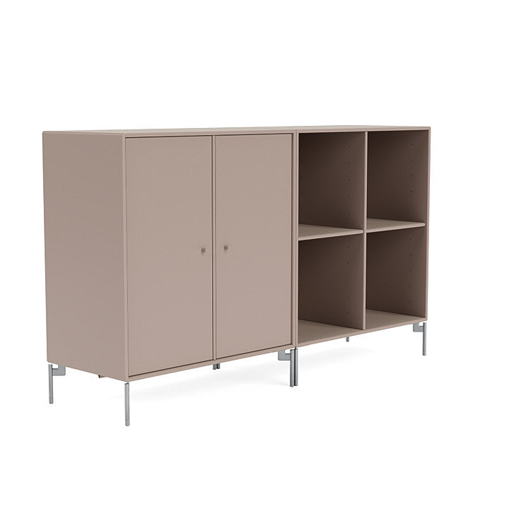 Montana Par Sideboard clásico con piernas, champiñones Brown/Matt Chrome