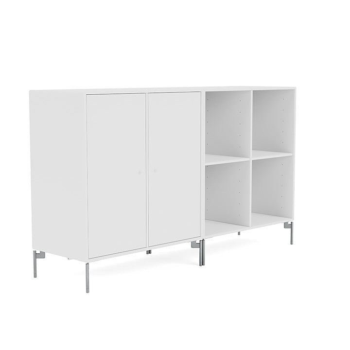 Montana Pair Classic Bookboard avec les jambes, New White / Matt Chrome