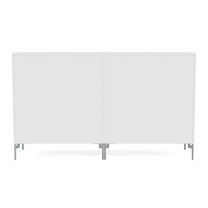 Montana Pair Classic Bookboard avec les jambes, New White / Matt Chrome