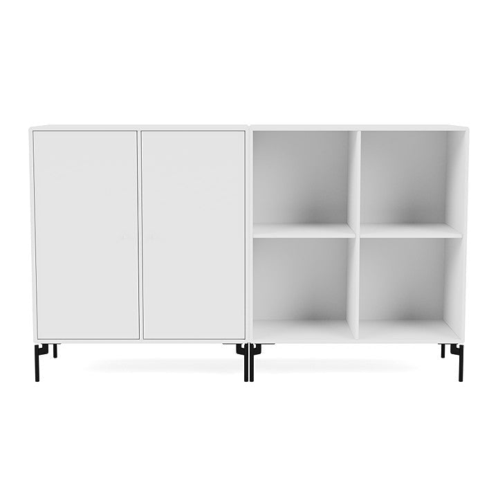 Montana Par Sideboard clásico con piernas, nuevo blanco/negro