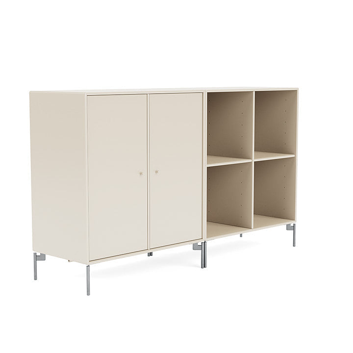 Montana paar klassiek dressoir met benen, haver/mat chroom