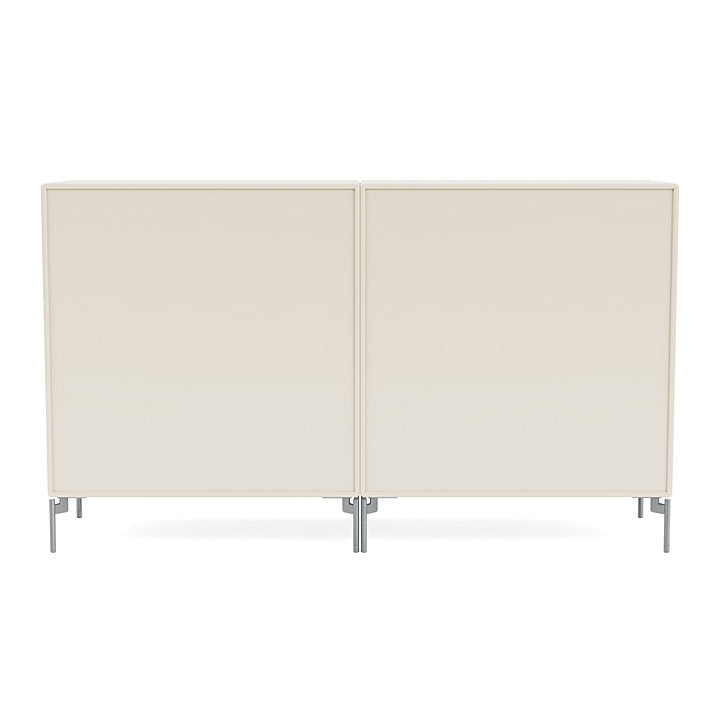 Coppia Montana Classic Sideboard con gambe, avena/Matt Chrome