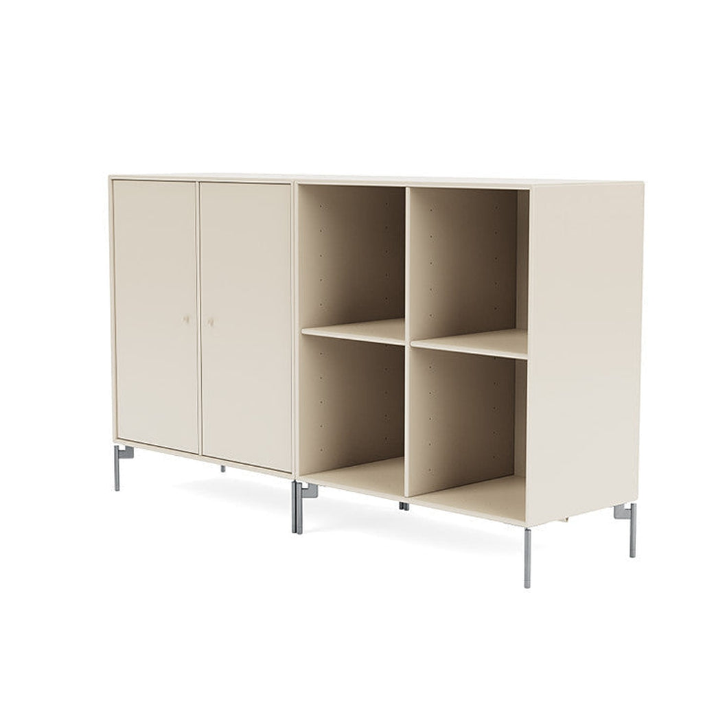 Coppia Montana Classic Sideboard con gambe, avena/Matt Chrome