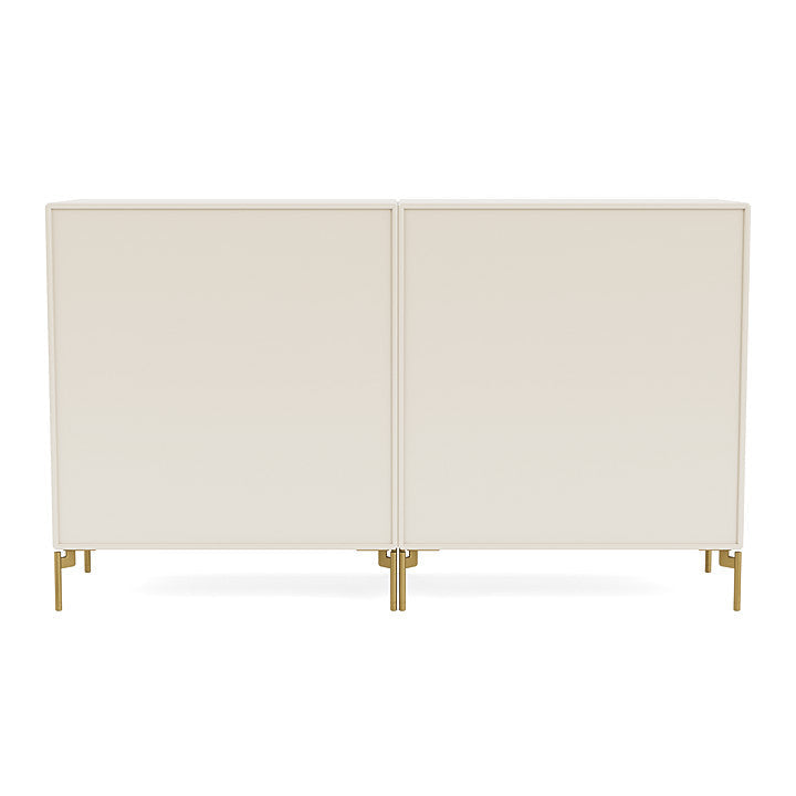 Coppia Montana Classic Sideboard con gambe, avena/ottone