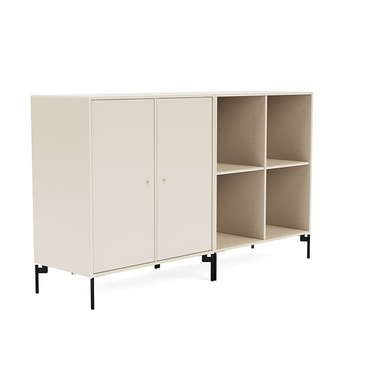 Montana paar klassiek dressoir met benen, haver/zwart