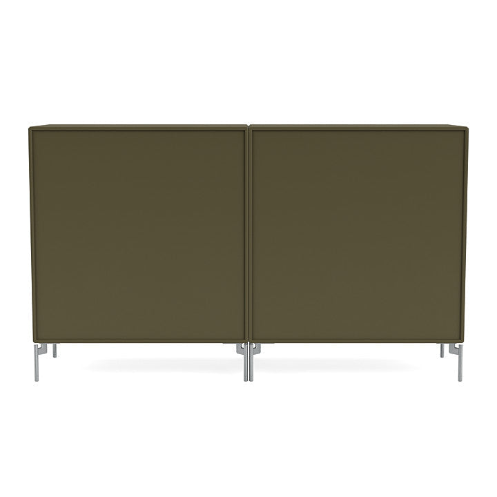 Montana Paar klassisches Sideboard mit Beinen, Oregano/Matt Chrome