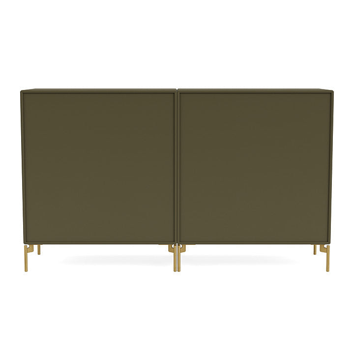 Coppia Montana Classic Sideboard con gambe, origano/ottone