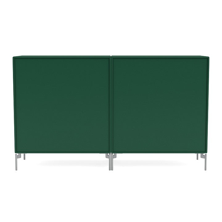 Montana coppia classica sideboard con gambe, pino/matt chrome