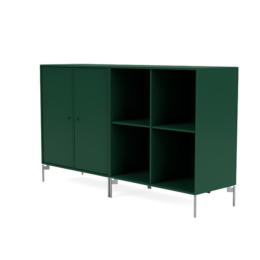 Montana paar klassiek dressoir met benen, Pine/Matt Chrome