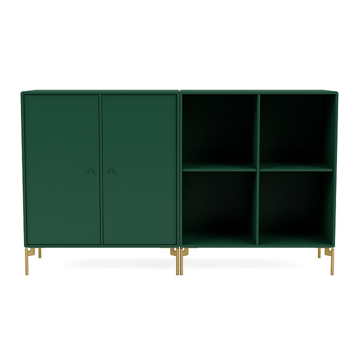 Coppia Montana Classic Sideboard con gambe, pino/ottone