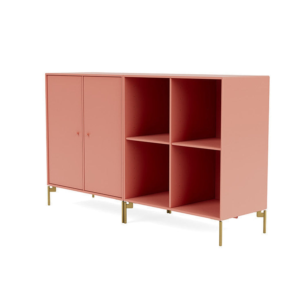 Montana Paar klassisches Sideboard mit Beinen, Rhabarber/Messing