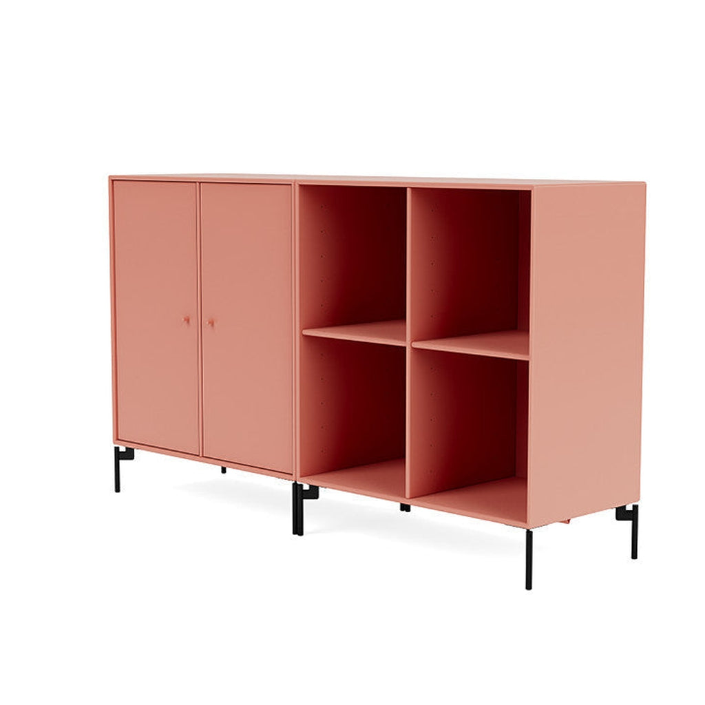 Montana coppia la classica sideboard con gambe, rabarbaro/nero