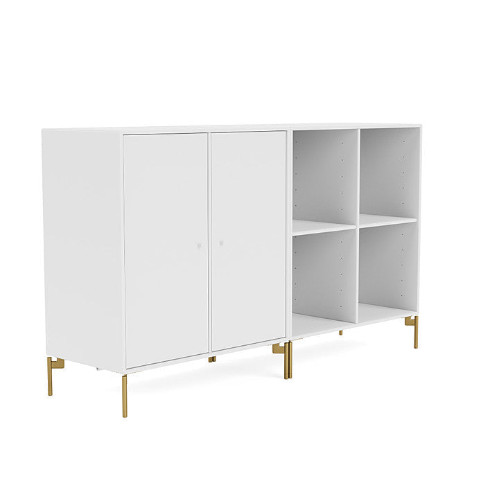 Coppia Montana Classic Sideboard con gambe, Biancaneve/Ottone