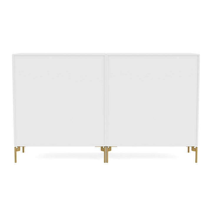 Coppia Montana Classic Sideboard con gambe, Biancaneve/Ottone