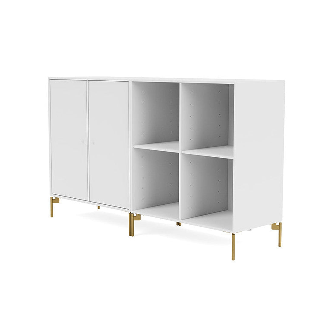 Coppia Montana Classic Sideboard con gambe, Biancaneve/Ottone