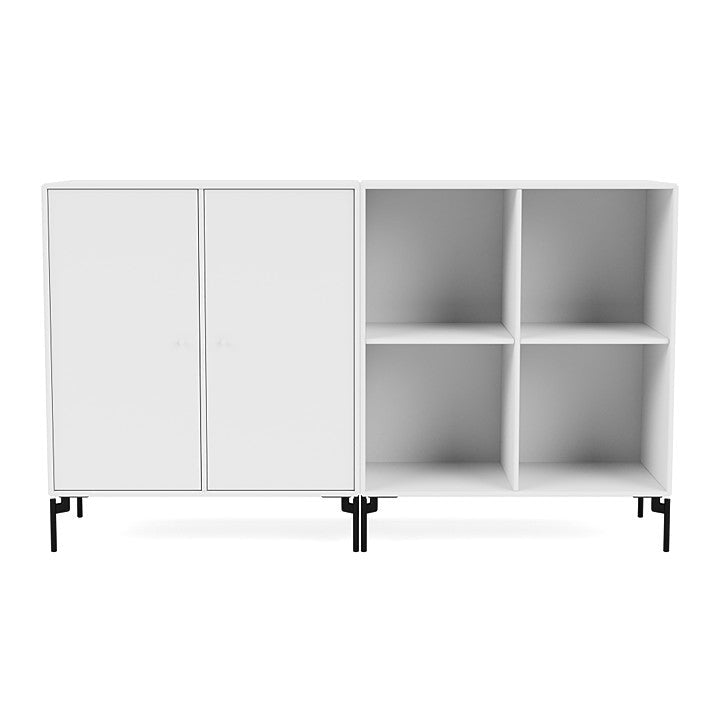 Montana Paar klassisches Sideboard mit Beinen, Schneewittchen/Schwarz