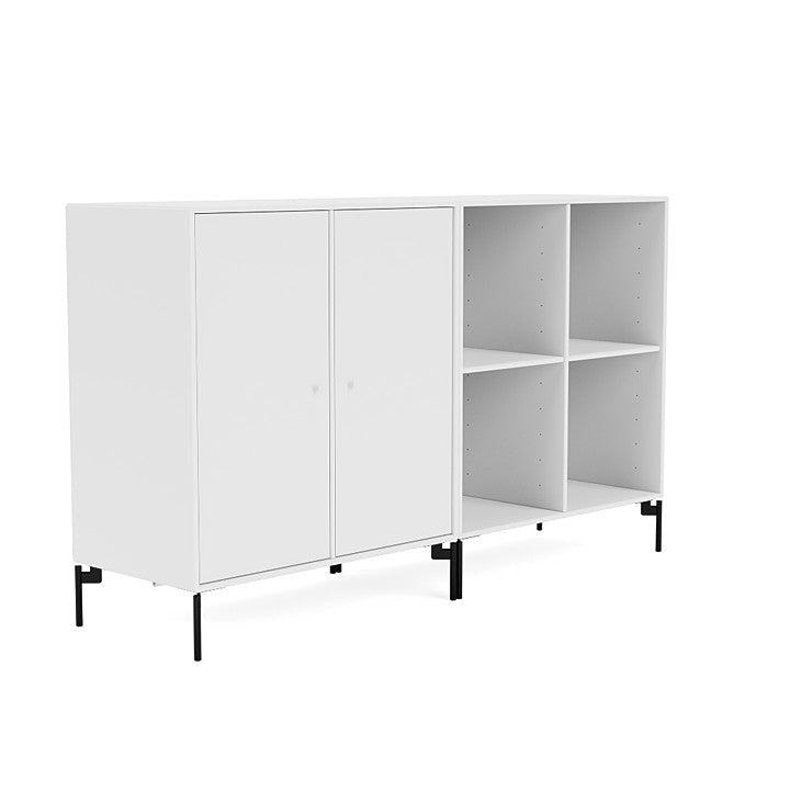 Montana Paar klassisches Sideboard mit Beinen, Schneewittchen/Schwarz