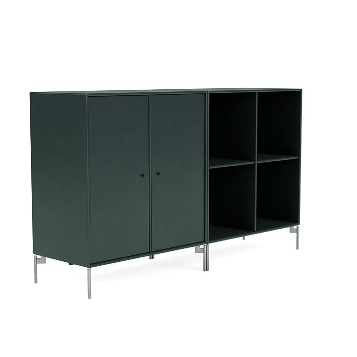 Coppia Montana Classic Sideboard con gambe, Jade Black/Matt Chrome