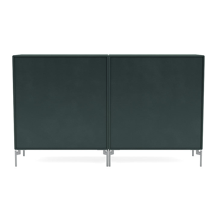 Coppia Montana Classic Sideboard con gambe, Jade Black/Matt Chrome