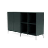 Coppia Montana Classic Sideboard con gambe, Jade Black/Matt Chrome