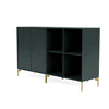 Montana coppia classica sideboard con gambe, giada nera/ottone