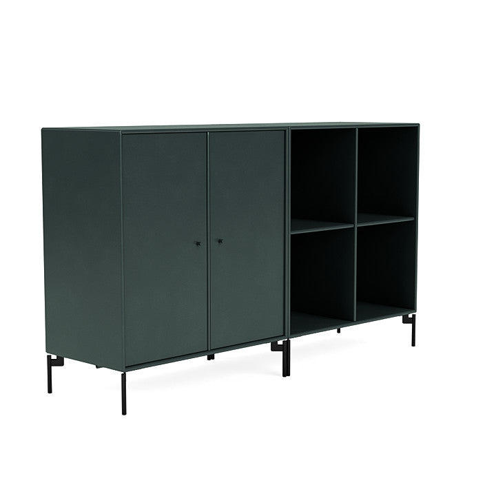 Coppia Montana Classic Sideboard con gambe, giada nera/nero