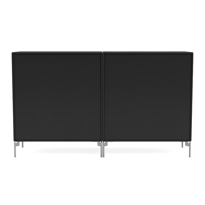 Montana Pair Classic Sideboard With Legs, Black/Matt Chrome